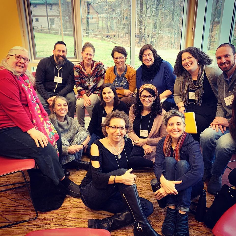 Participants in the Jewish Learning as a Spiritual Practice Track convened by Jane Shapiro and Rabbi Sarah Tasman for the Kenissa Cross-Training in December 2019 at Pearlstone Retreat Center.